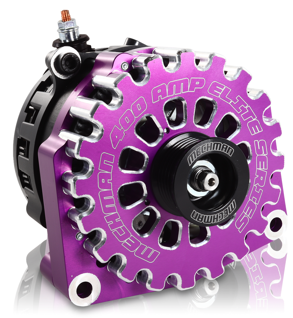 Mechman 400 Amp RVC Bypass High Output Alternator 2014+ Chevrolet GMC Cadillac - Purple Billet
