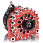400A large case BILLET hairpin alternator for 2001-2007 GM truck 6.6l Diesel - side output stud - RED