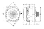 Mechman 400 Amp RVC Bypass High Output Alternator 2014+ Chevrolet GMC Cadillac - Dark Blue Billet