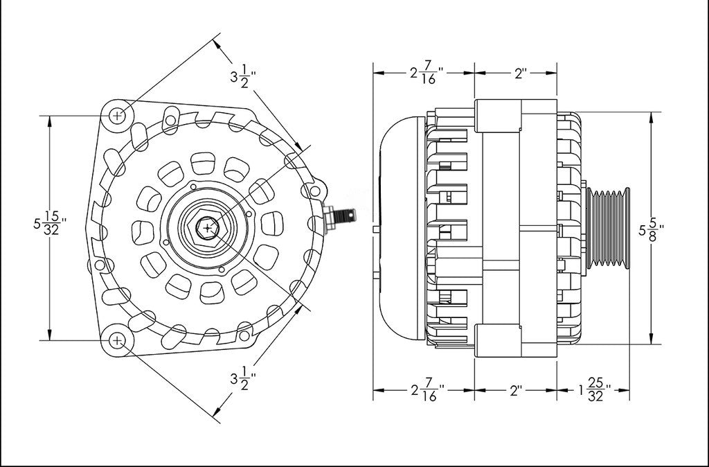 Mechman 400 Amp RVC Bypass High Output Alternator 2014+ Chevrolet GMC Cadillac - Dark Blue Billet