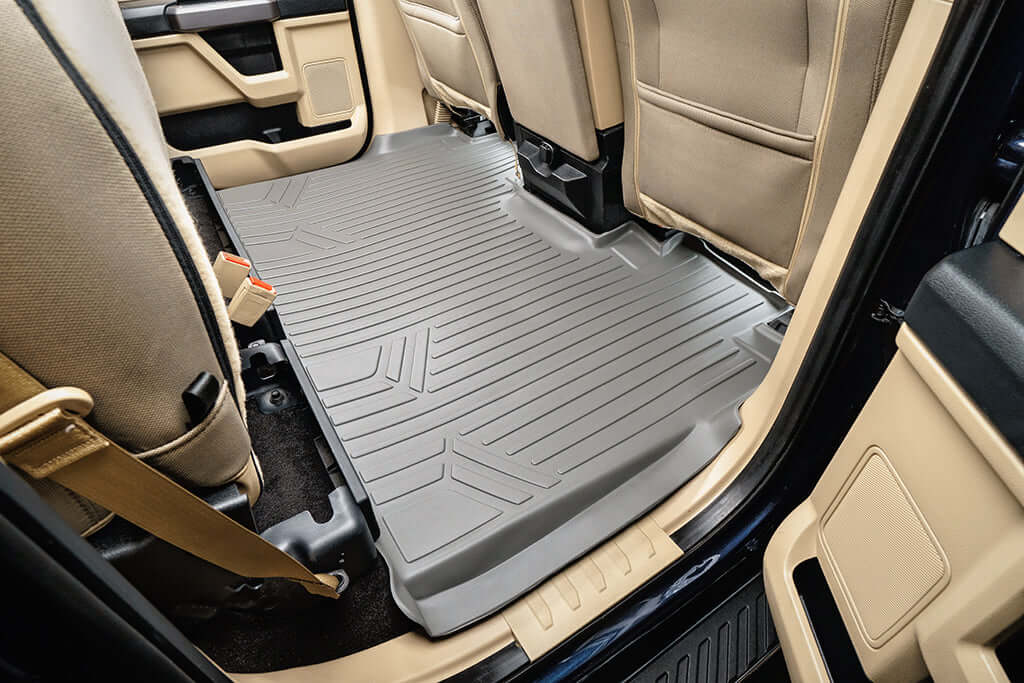 SMARTLINER Custom Fit Floor Liners For 2022-2025 Ford F-150 Lightning 2nd Row Bench seat without under seat fold-flat storage