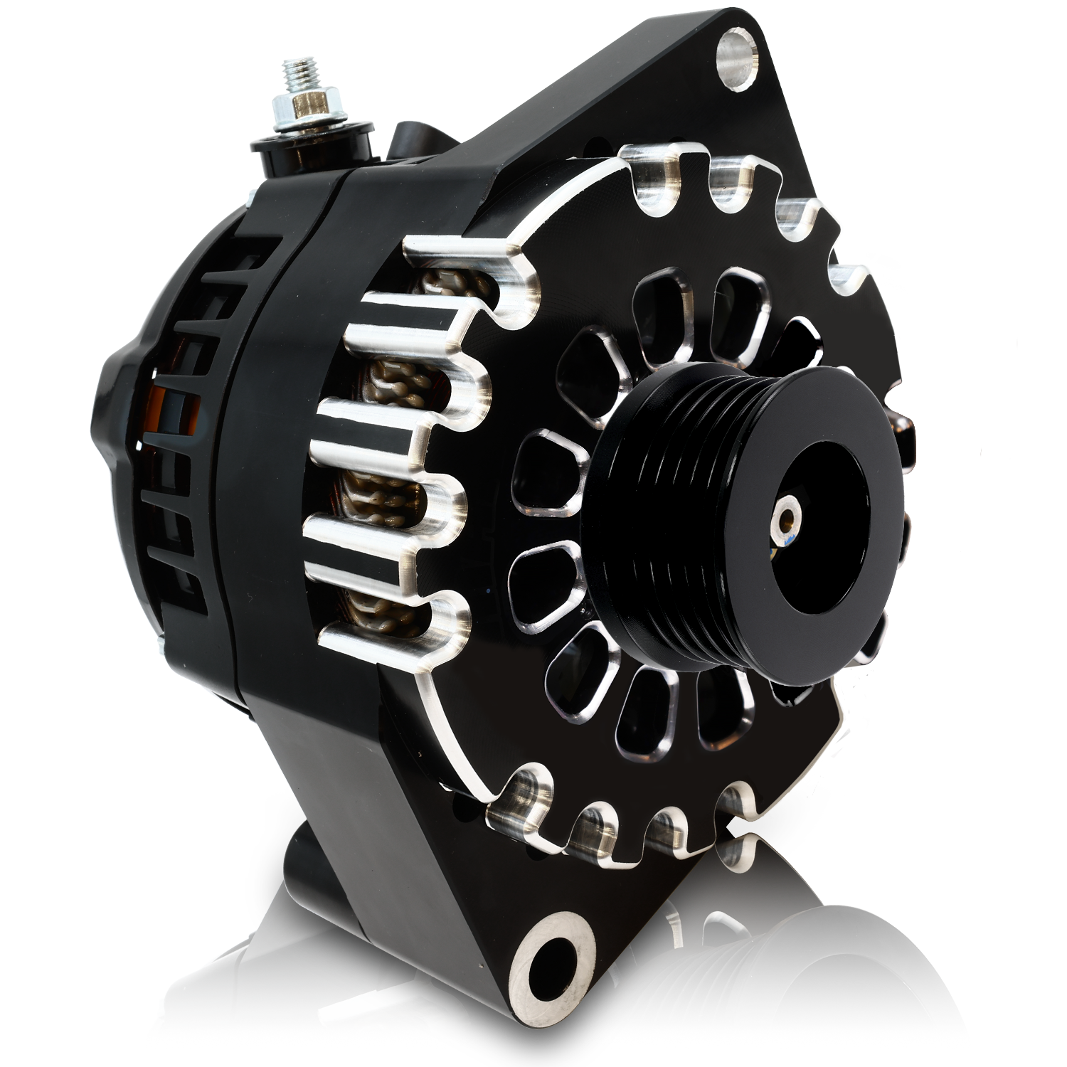 S Series Billet 170A racing alt - 6/12 Ford 6S - Black