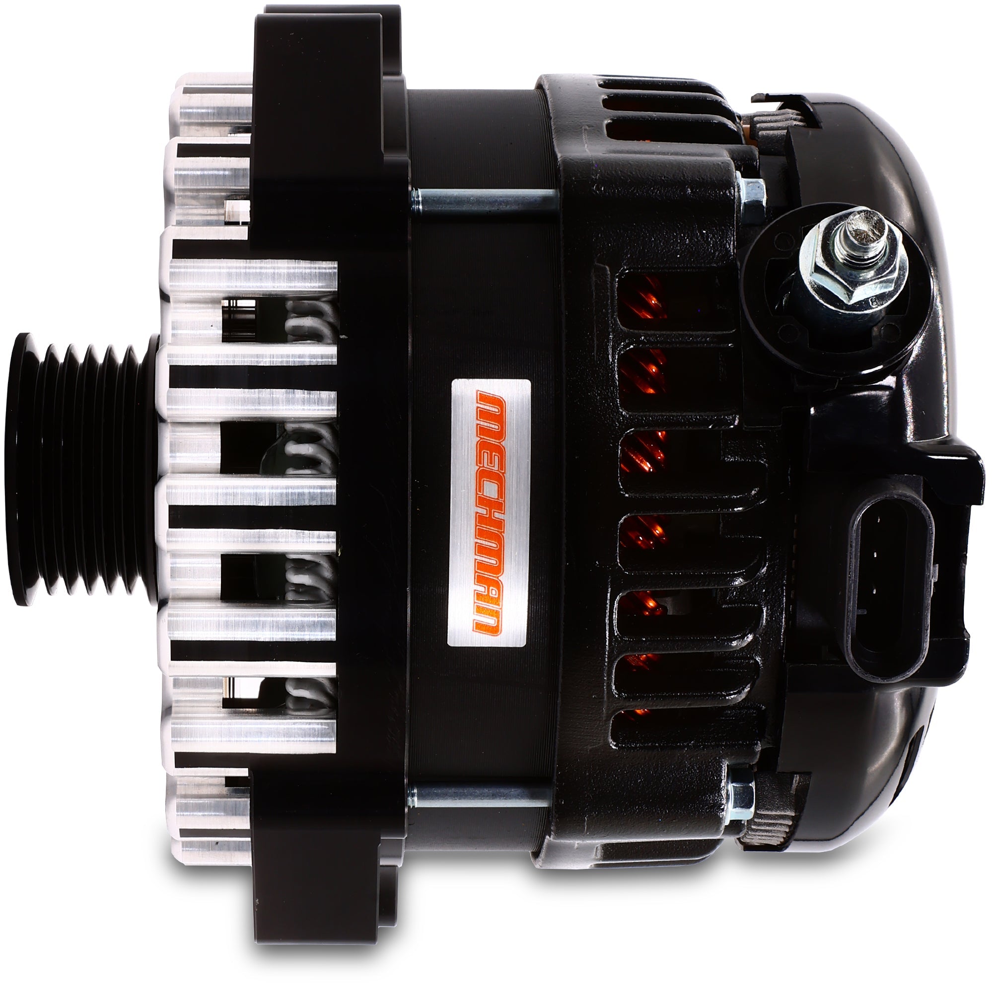 370-amp Billet V-mount alternator for SOHC Ford Modular Engines