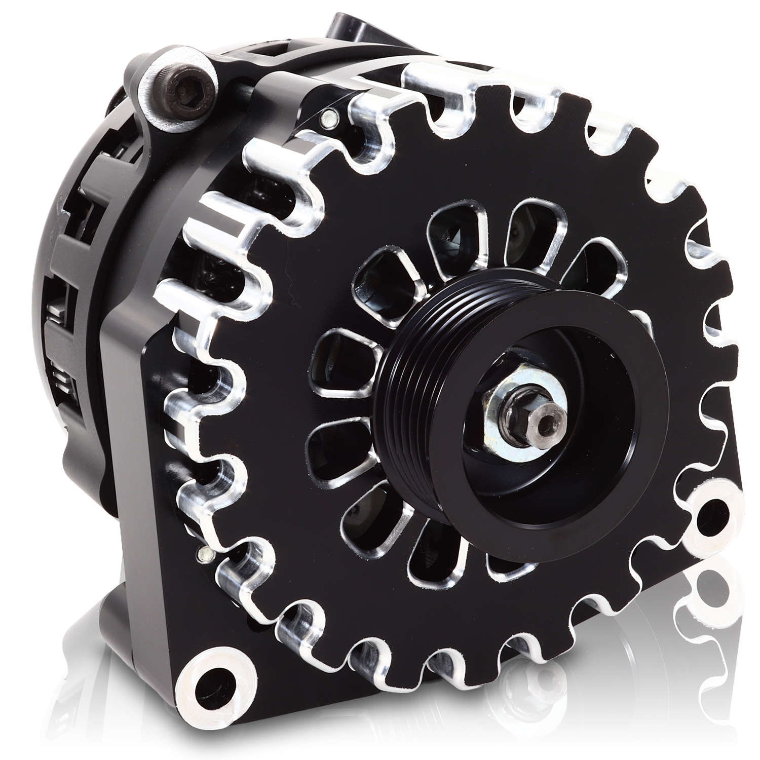 Mechman 250 Amp High Output Alternator 1996-2004 GM Truck 4.3L 4.8L 5.3L 5.7L 6L - Black Billet