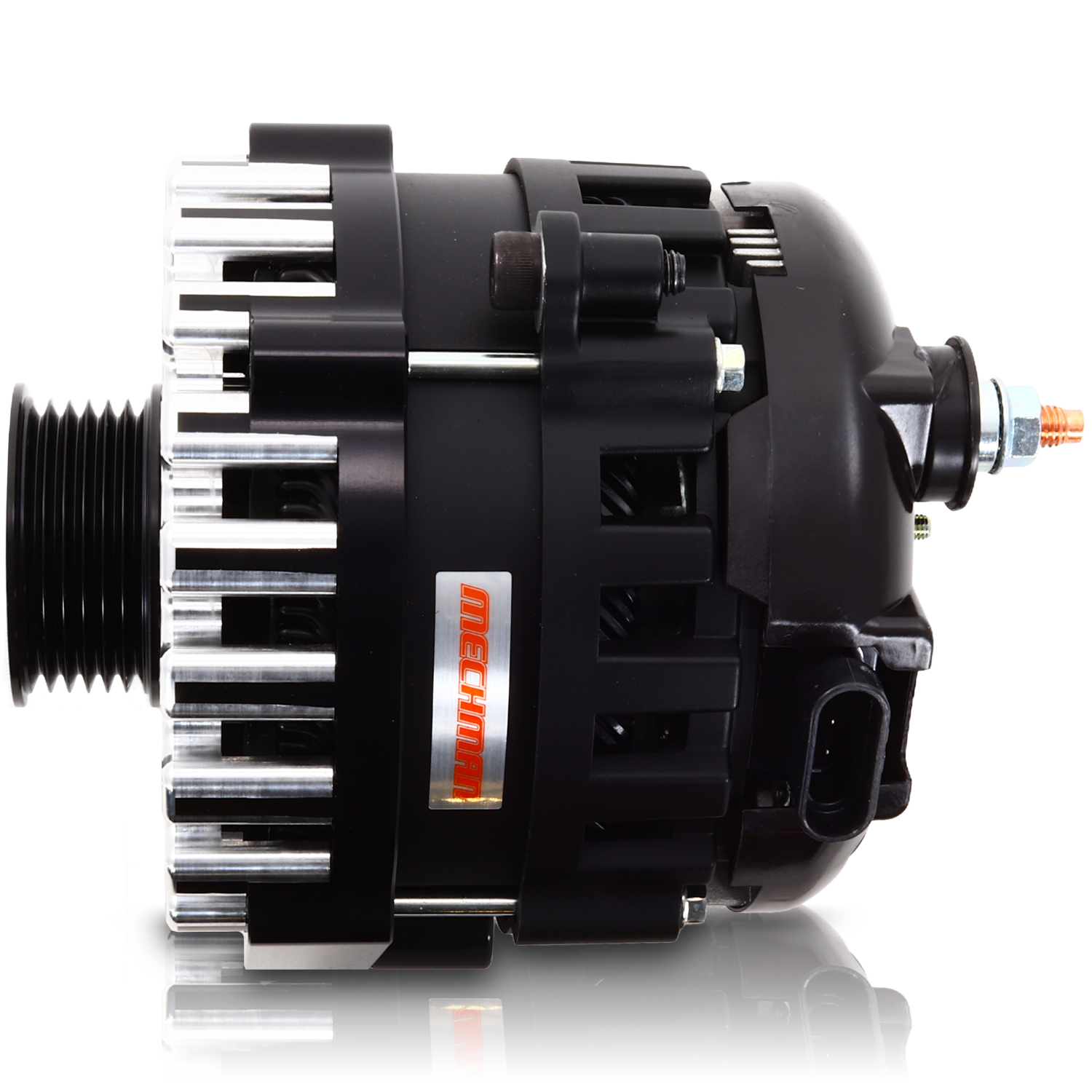 Mechman 250 Amp High Output Alternator 1996-2004 GM Truck 4.3L 4.8L 5.3L 5.7L 6L - Black Billet