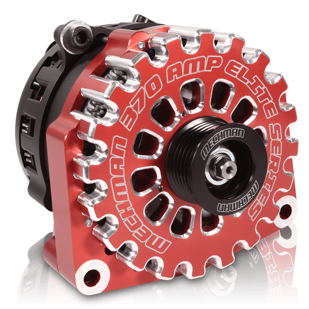 Mechman 370 Amp RVC Bypass Alternator 2005-2013 GM Truck 4.3L 4.8L 5.3L 5.7L 6L - Red Billet