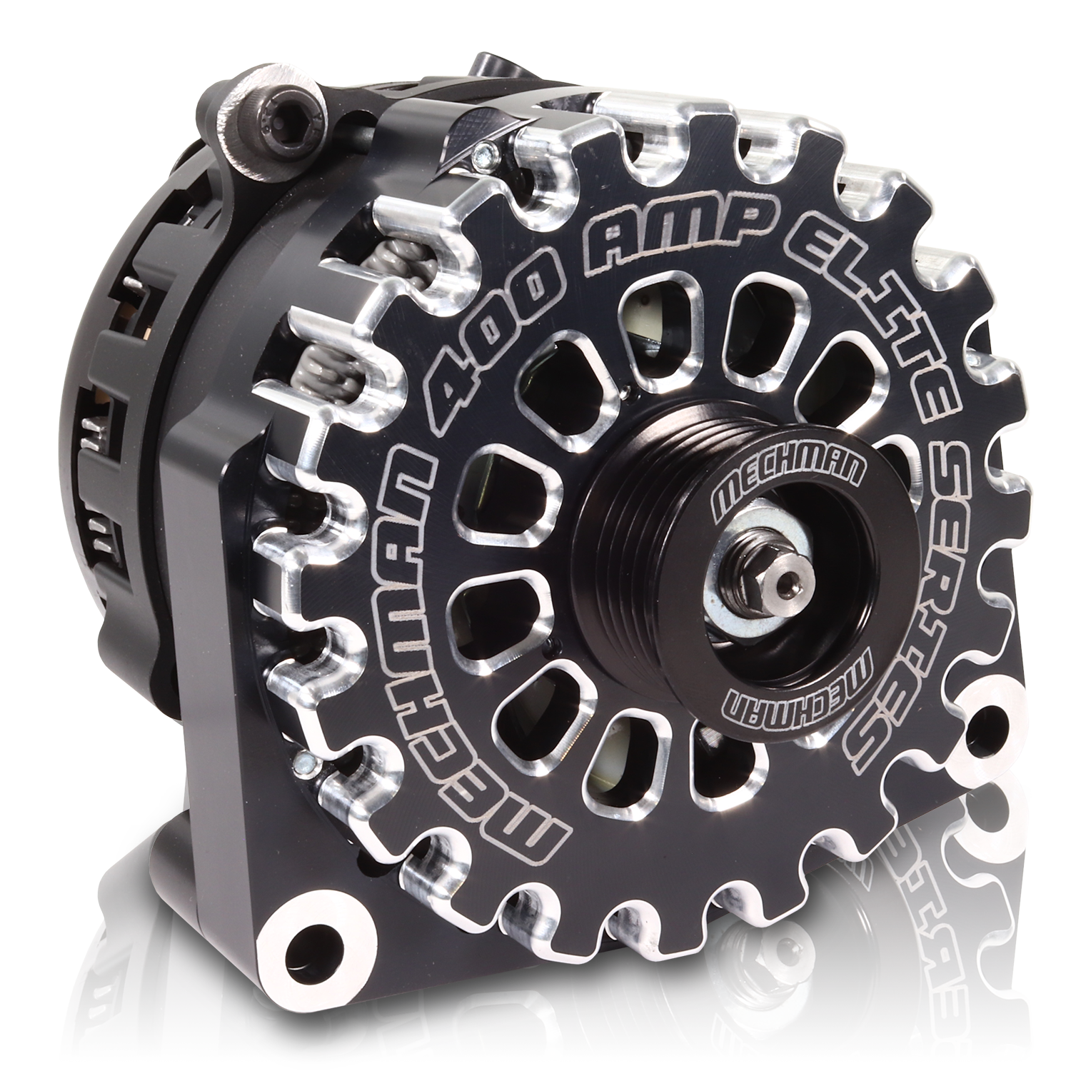 Mechman 400 Amp High Output Alternator 1996-2004 GM Truck 4.3L 4.8L 5.3L 5.7L 6L - Black Billet