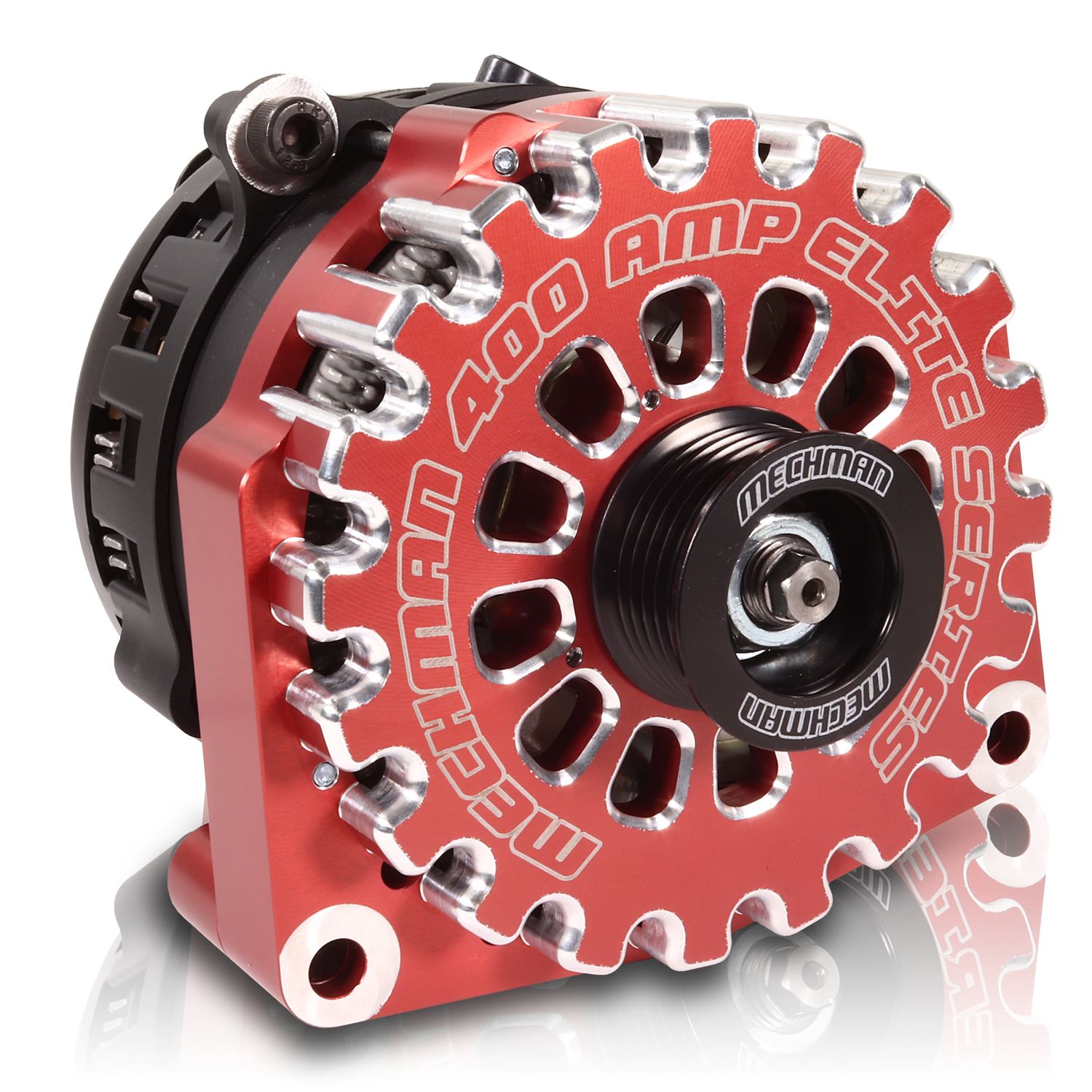 Mechman 400 Amp High Output Alternator 1996-2004 GM Truck 4.3L 4.8L 5.3L 5.7L 6L - Red Billet