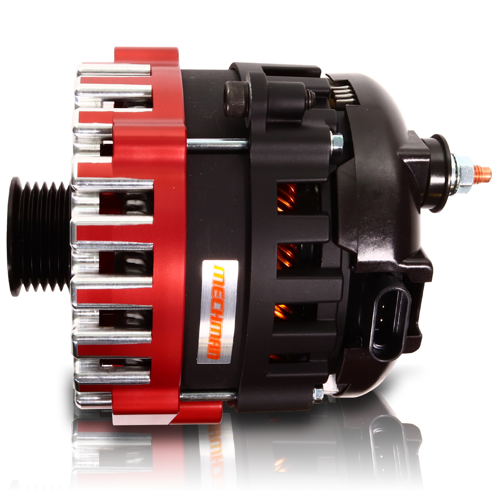 Mechman 400 Amp High Output Alternator 1996-2004 GM Truck 4.3L 4.8L 5.3L 5.7L 6L - Red Billet