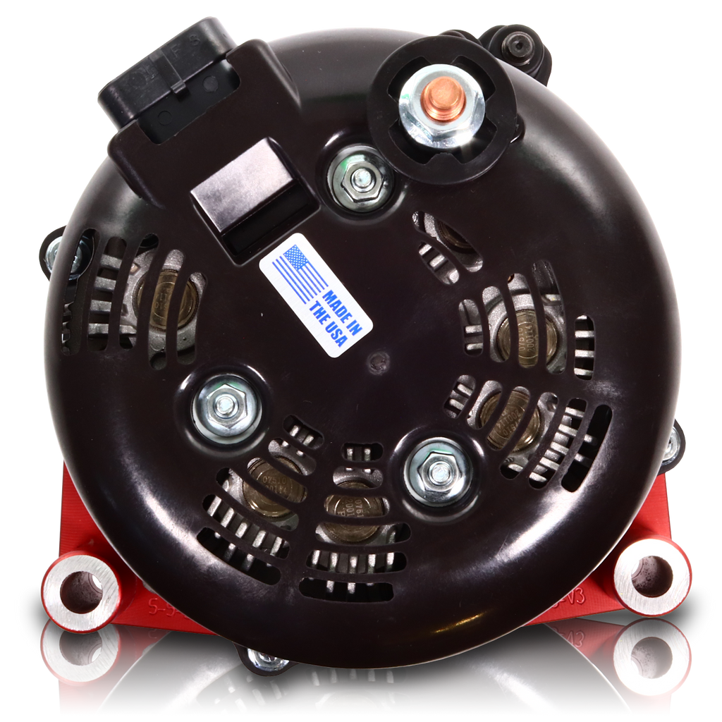 Mechman 400 Amp High Output Alternator 1996-2004 GM Truck 4.3L 4.8L 5.3L 5.7L 6L - Red Billet