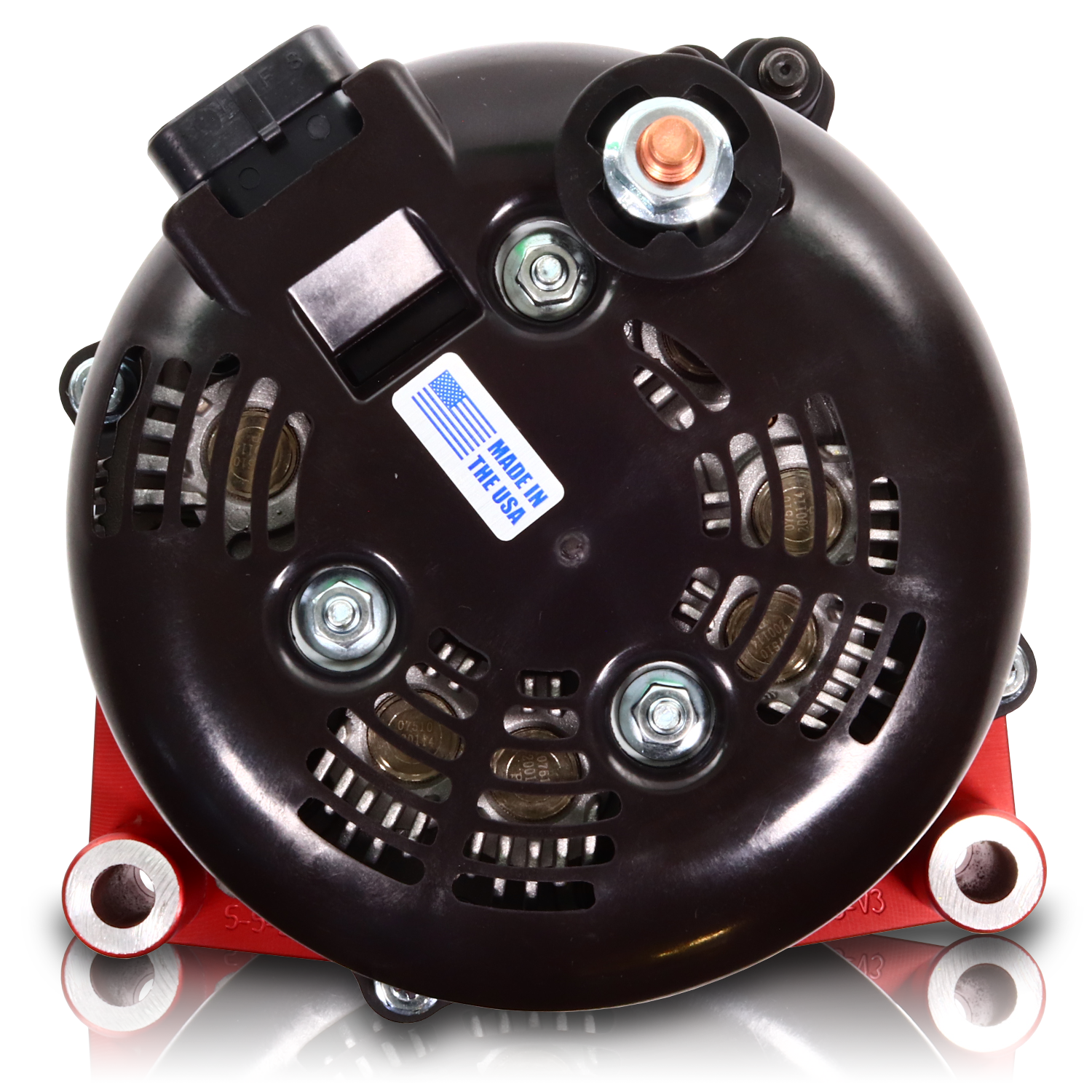 Mechman 400 Amp High Output Alternator 1996-2004 GM Truck 4.3L 4.8L 5.3L 5.7L 6L - Red Billet