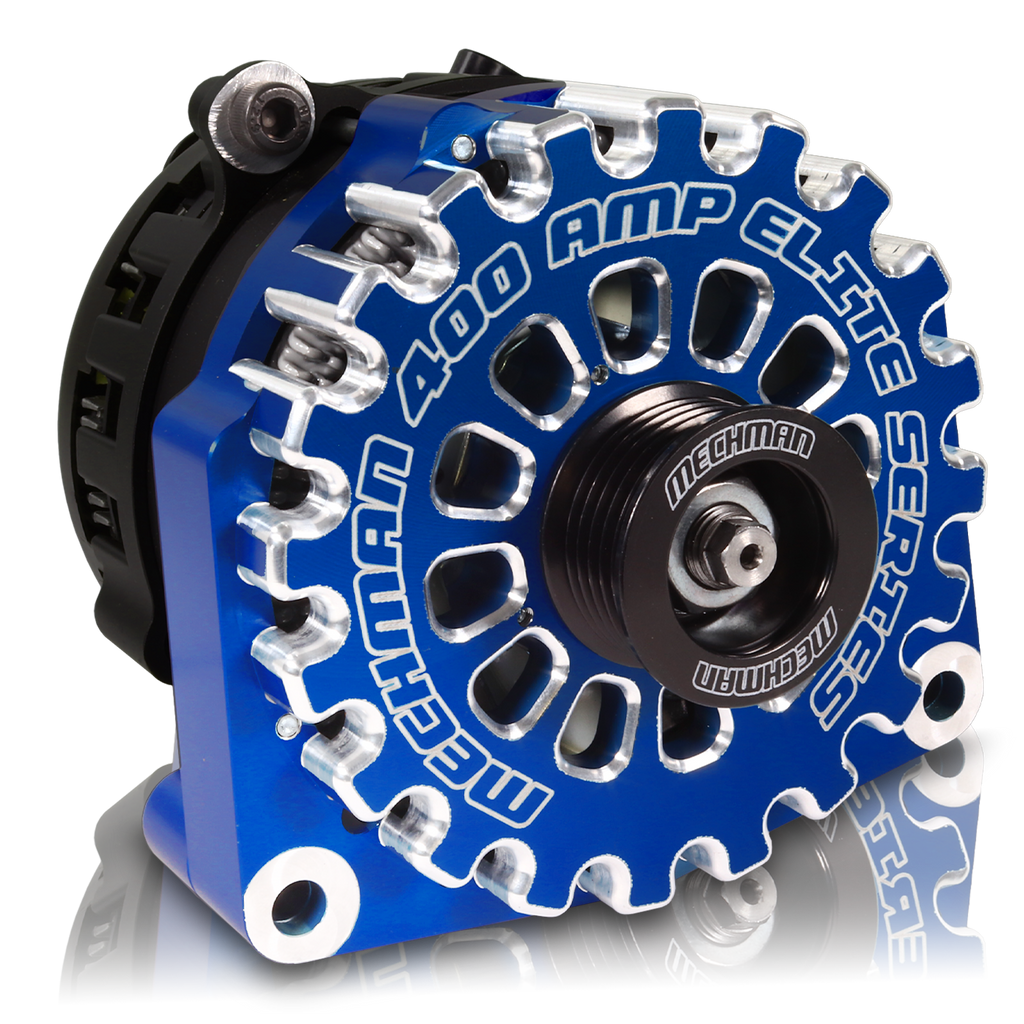 Mechman 400 Amp RVC Bypass Alternator 2005-2013 GM Truck 4.3L 4.8L 5.3L 5.7L 6L - Dark Blue Billet