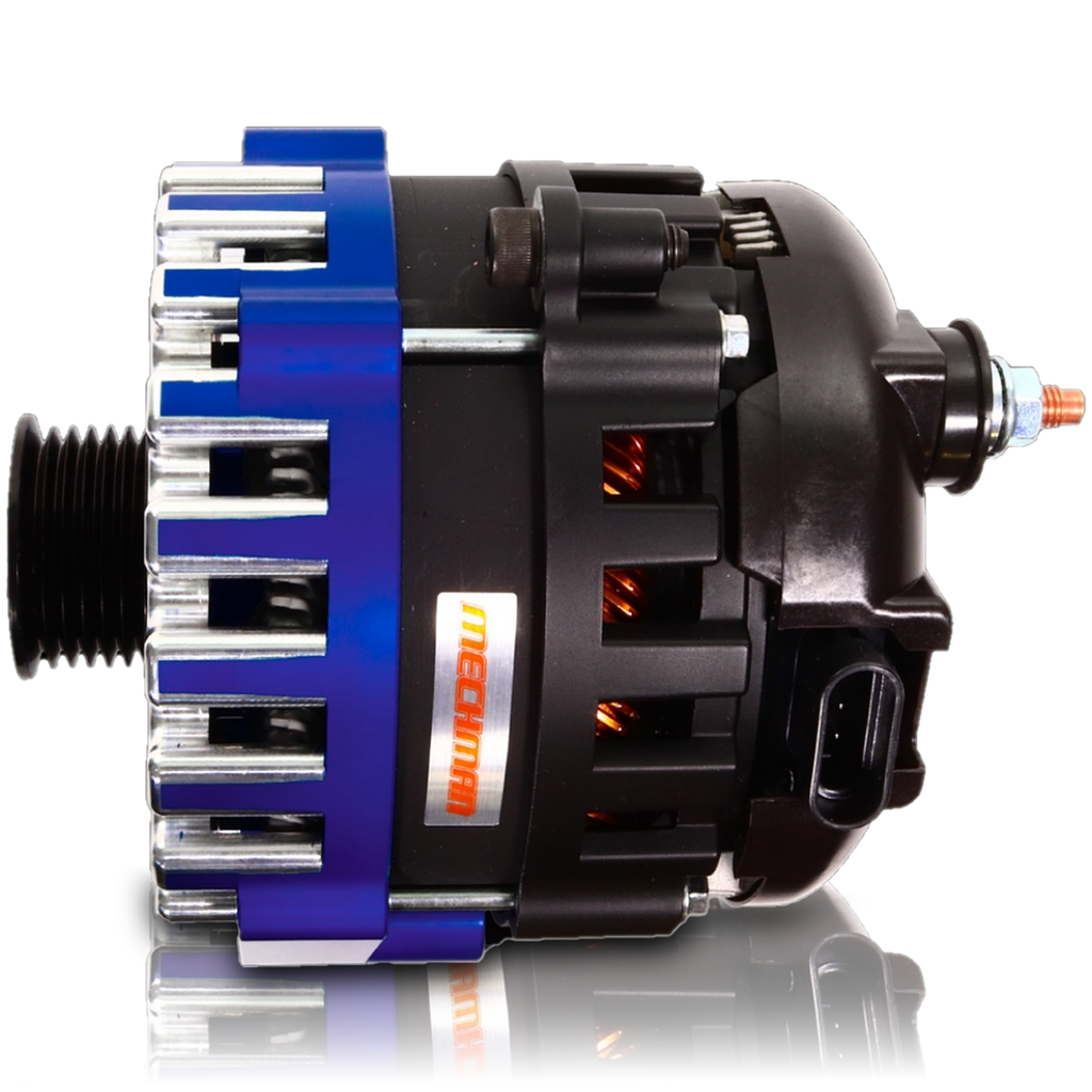 Mechman 400 Amp High Output Alternator 1996-2004 GM Truck 4.3L 4.8L 5.3L 5.7L 6L - Blue Billet