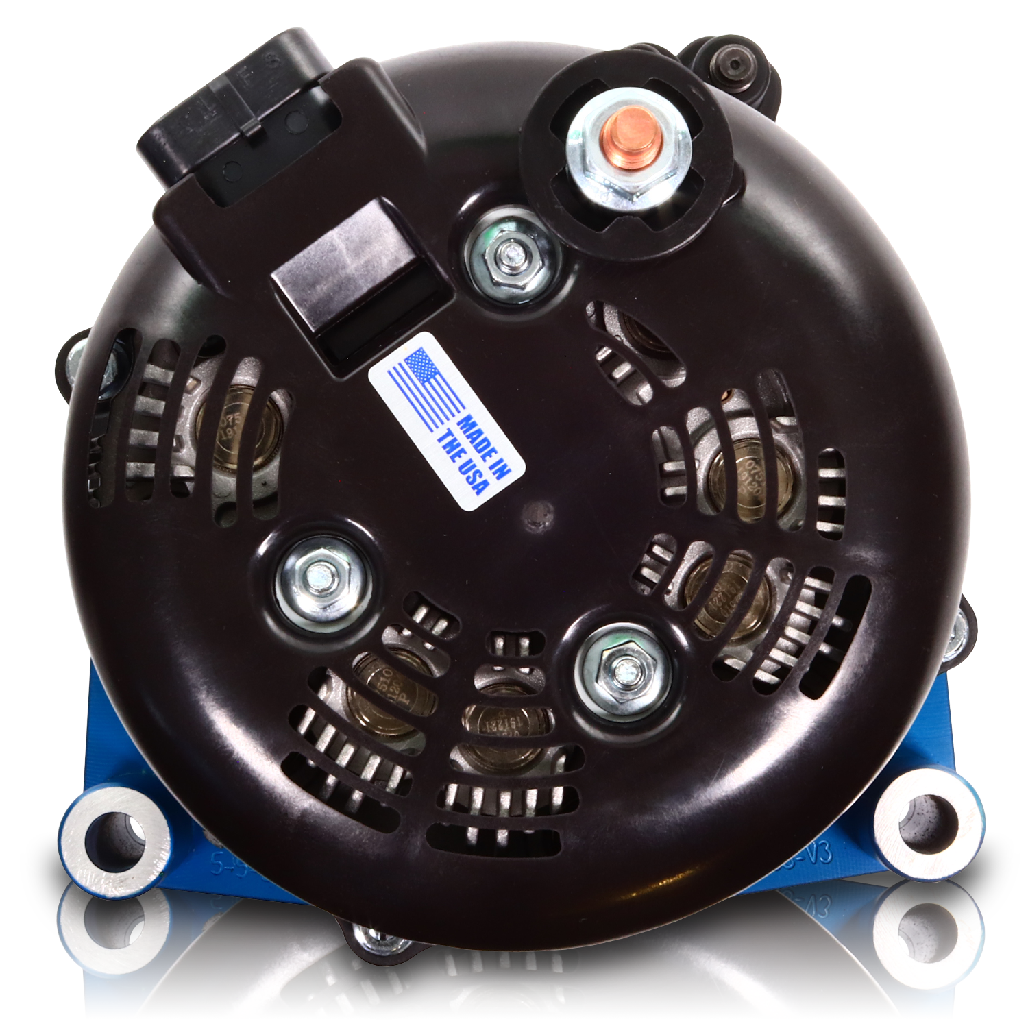 Mechman 400 Amp RVC Bypass Alternator 2005-2013 GM Truck 4.3L 4.8L 5.3L 5.7L 6L - Dark Blue Billet