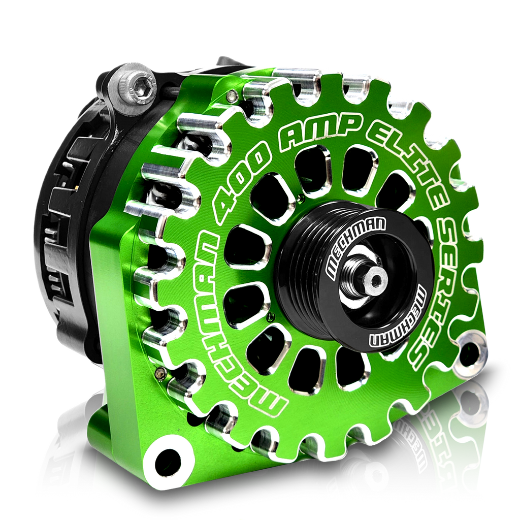 Mechman 400 Amp High Output Alternator 1996-2004 GM Truck 4.3L 4.8L 5.3L 5.7L 6L - Green Billet