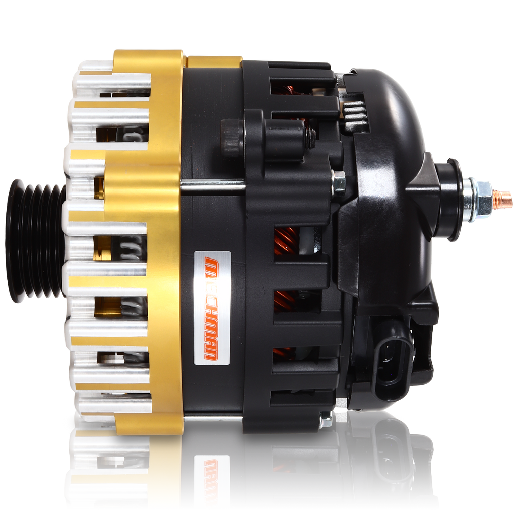Mechman 400 Amp High Output Alternator 1996-2004 GM Truck 4.3L 4.8L 5.3L 5.7L 6L - Gold Billet