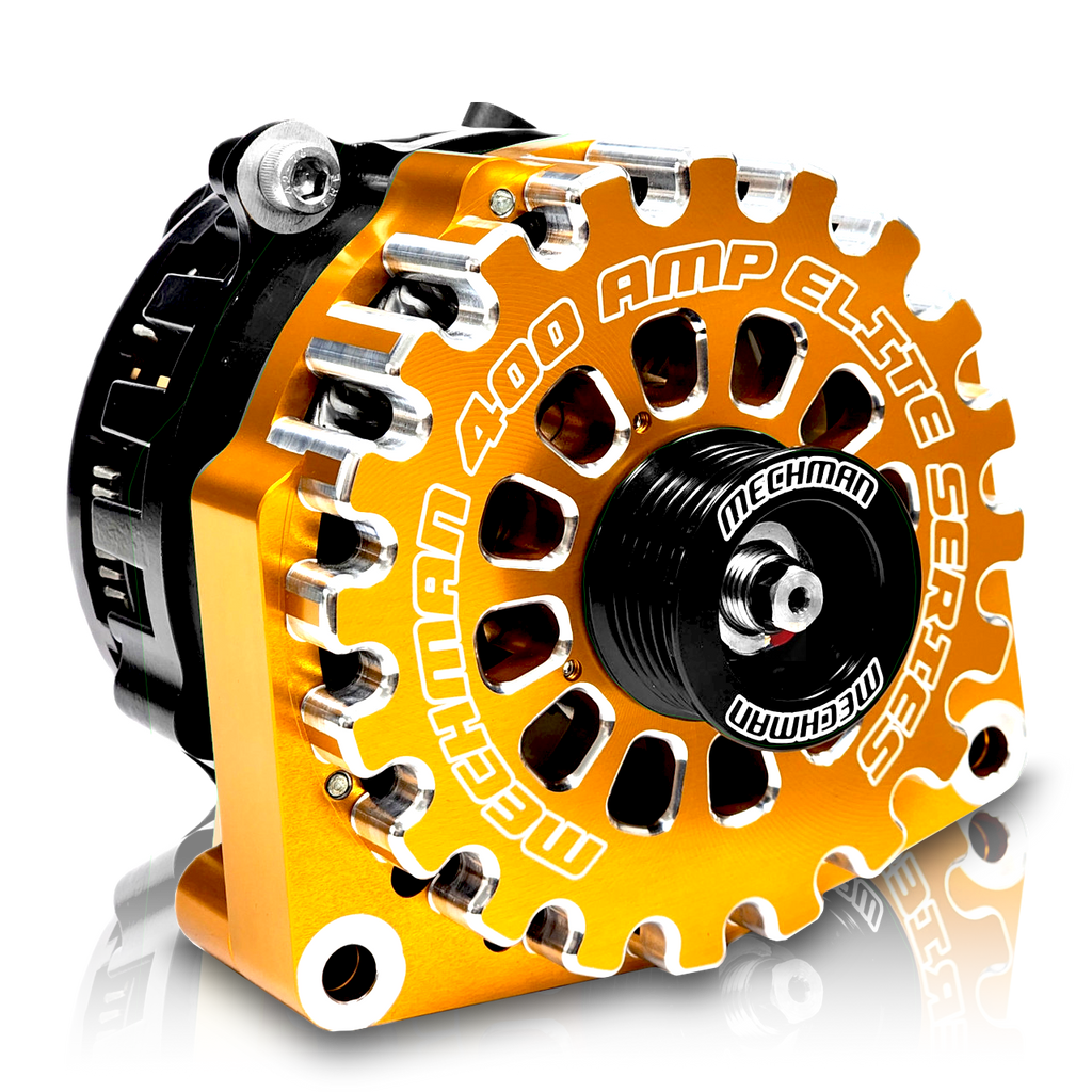 Mechman 400 Amp High Output Alternator 1996-2004 GM Truck 4.3L 4.8L 5.3L 5.7L 6L - Orange Billet