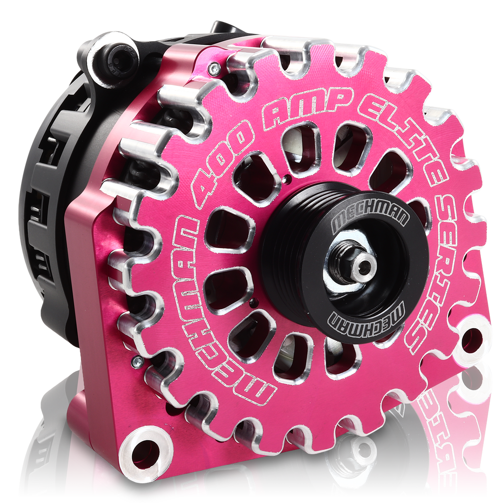 Mechman 400 Amp RVC Bypass Alternator 2005-2013 GM Truck 4.3L 4.8L 5.3L 5.7L 6L - Pink Billet
