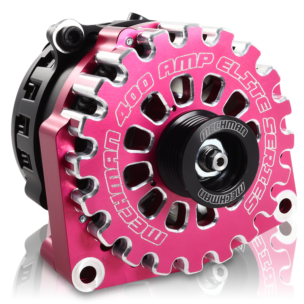 Mechman 400 Amp High Output Alternator 1996-2004 GM Truck 4.3L 4.8L 5.3L 5.7L 6L - Pink Billet