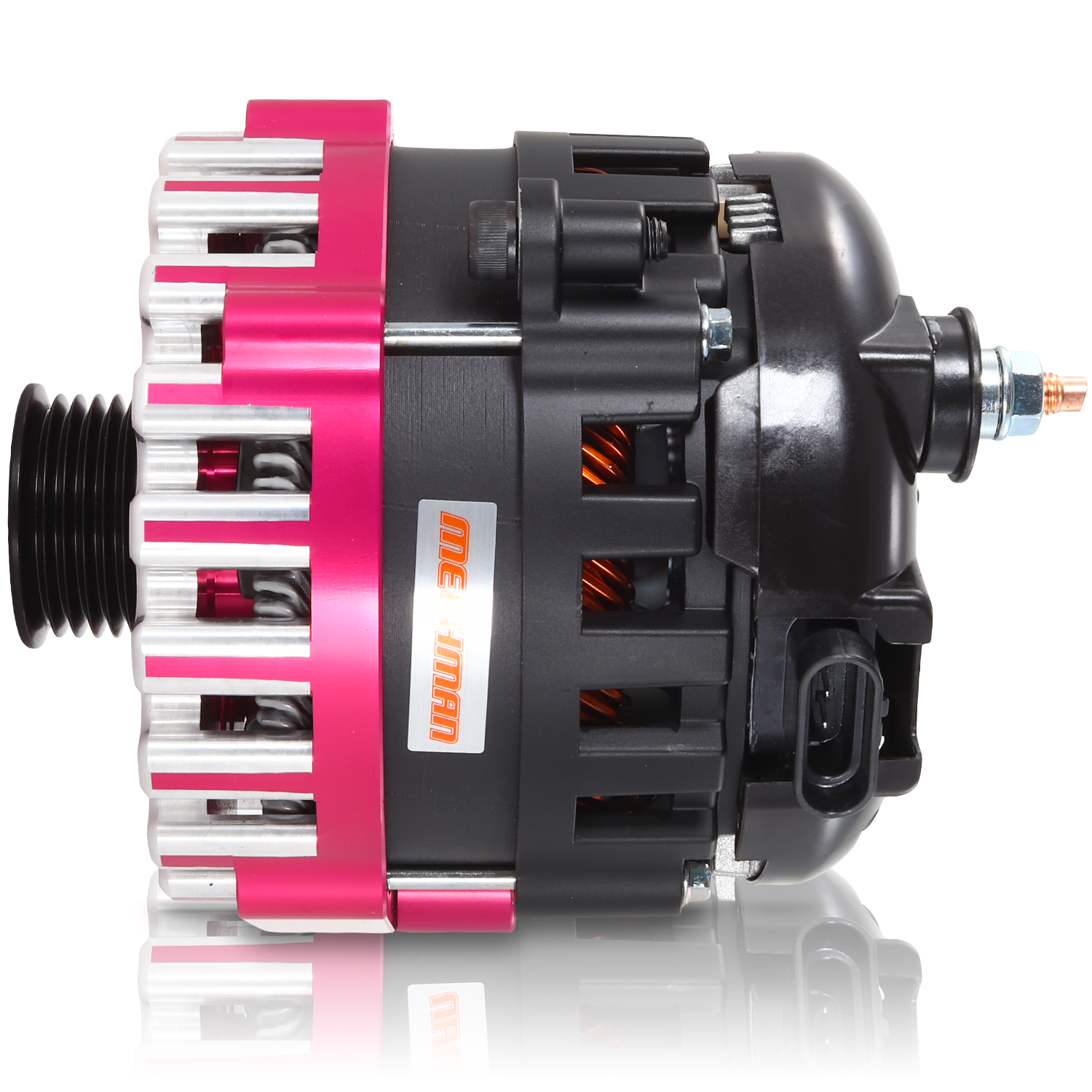 Mechman 400 Amp High Output Alternator 1996-2004 GM Truck 4.3L 4.8L 5.3L 5.7L 6L - Pink Billet