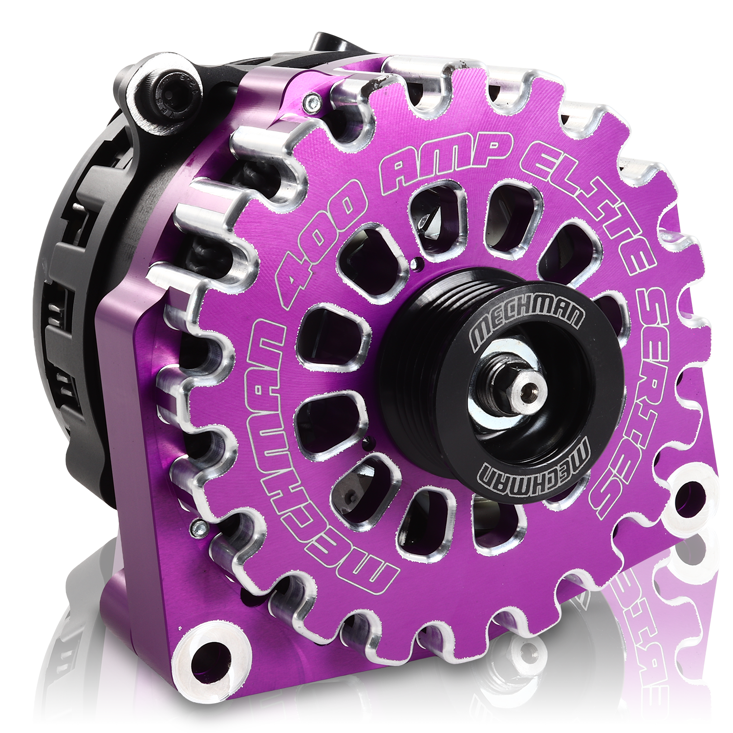 Mechman 400 Amp High Output Alternator 1996-2004 GM Truck 4.3L 4.8L 5.3L 5.7L 6L - Purple Billet