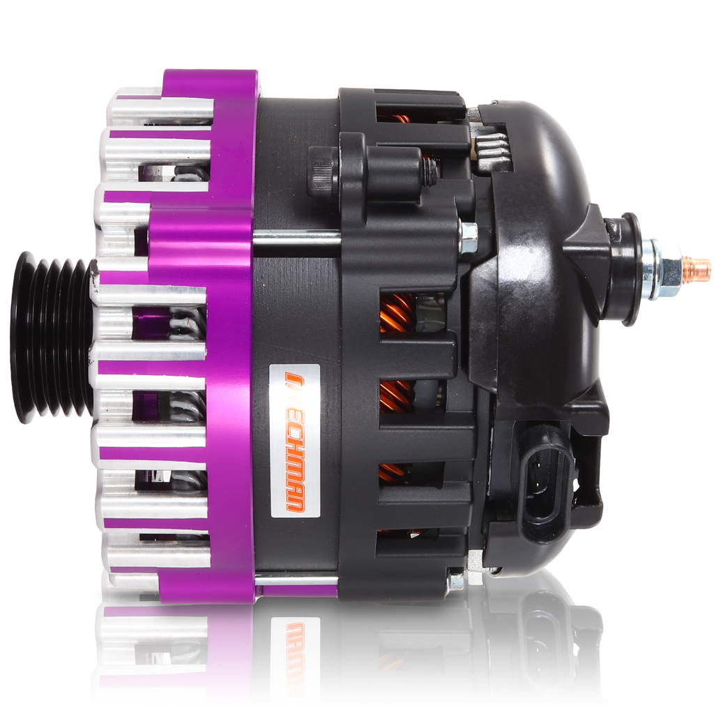 Mechman 400 Amp High Output Alternator 1996-2004 GM Truck 4.3L 4.8L 5.3L 5.7L 6L - Purple Billet