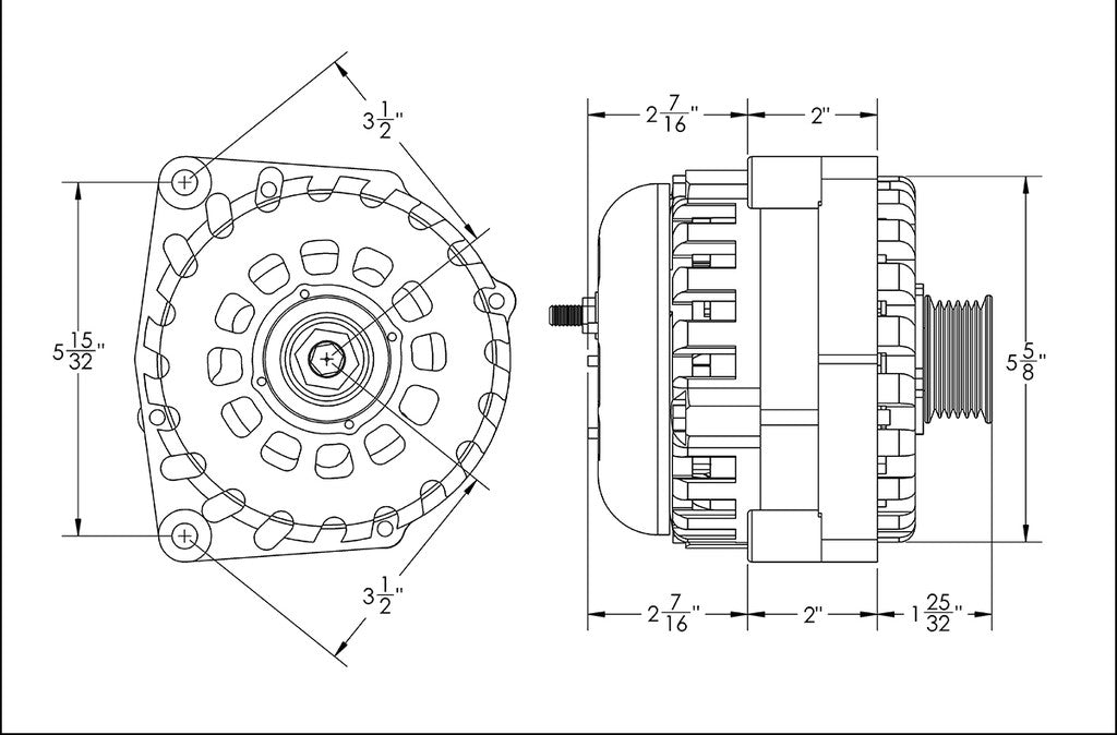 Mechman 250 Amp High Output Alternator 1996-2004 GM Truck 4.3L 4.8L 5.3L 5.7L 6L - Black Billet