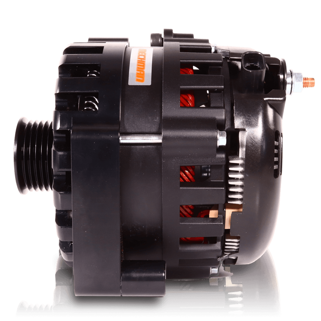 Mechman 370 Amp RVC Bypass Alternator 2005-2013 GM Truck 4.3L 4.8L 5.3L 5.7L 6L - Black Billet
