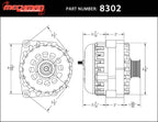 Mechman 370 Amp RVC Bypass Alternator 2005-2013 GM Truck 4.3L 4.8L 5.3L 5.7L 6L - Black Billet
