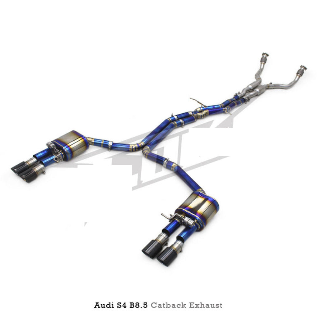 Titanium Valved Catback Exhaust System for Audi B9 S4 S5 - Bull Boost Performance