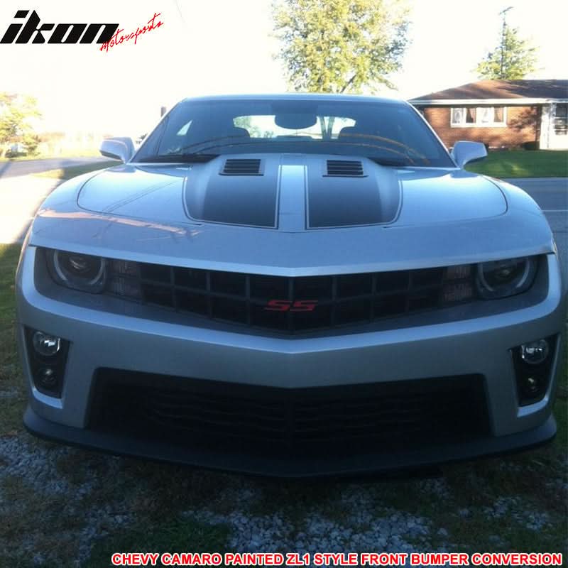 Fits 10-13 Camaro ZL1 Front Bumper Switchblade Silver Metallic