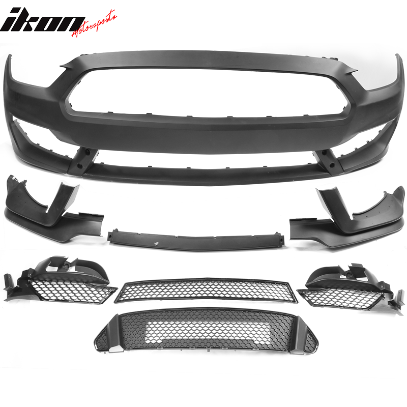 2015-2016Â Ford Mustang GT350 Black Front Rear Bumper Conversion PP