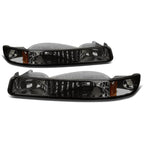 99-07 GMC Sierra / 00-06 Yukon Smoke Amber Corner Bumper Lights 2PC