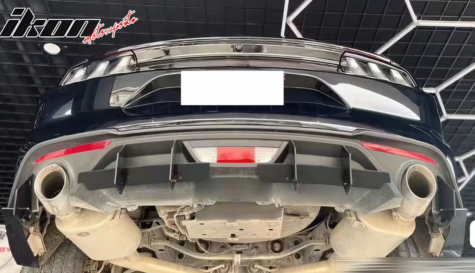 2018-2021 Ford Mustang EcoBoost Gloss Black Rear Bumper Diffuser ABS