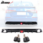 2022-2023 Honda Civic Sedan 4-Door Rear Bumper Diffuser Lip 3PC PP