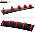 23" x 6" Universal Rear Bumper Diffuser Lip 5 Shark Fins Under