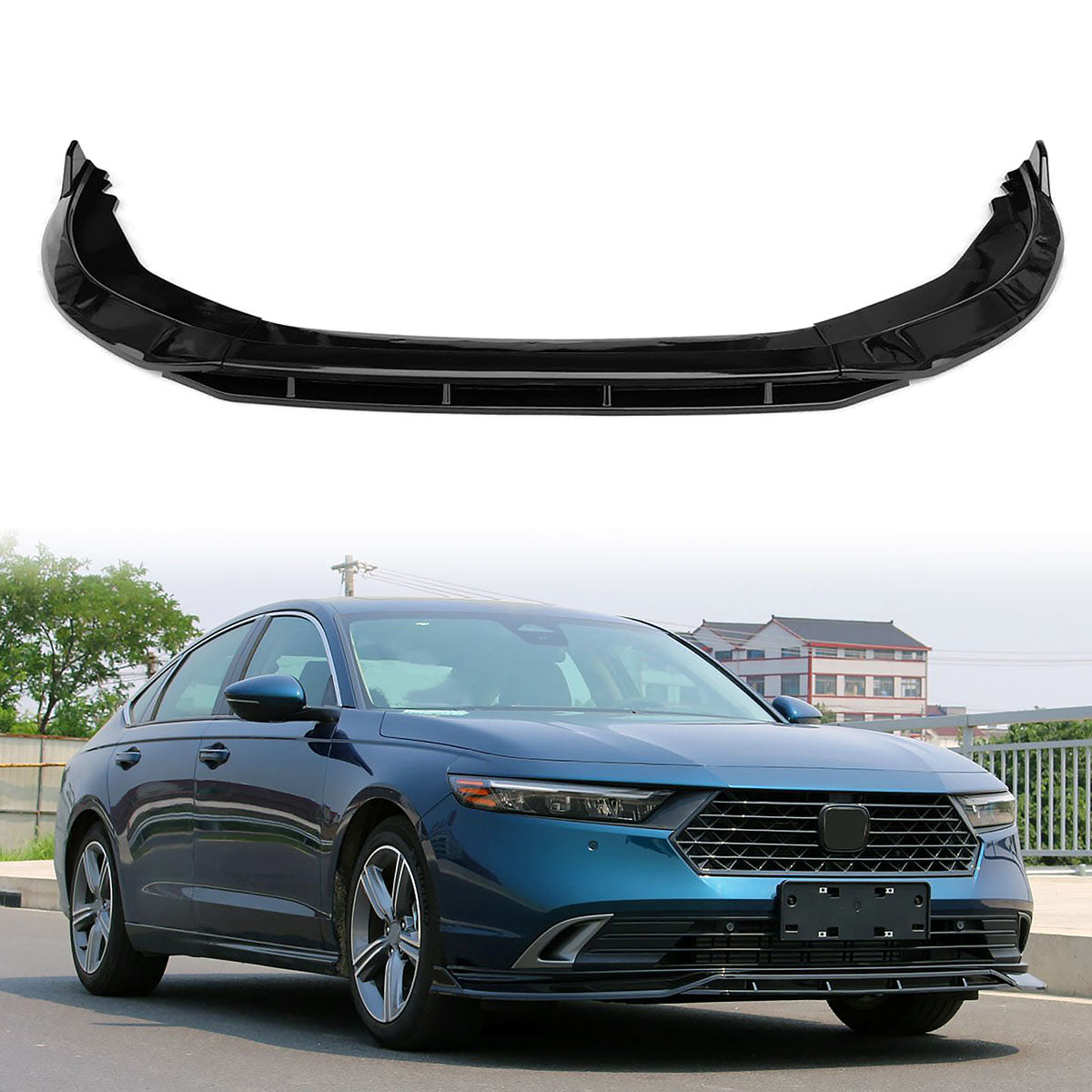 2023-2025 Honda Accord Front Bumper Lip V1 4PC Spoiler Black PP