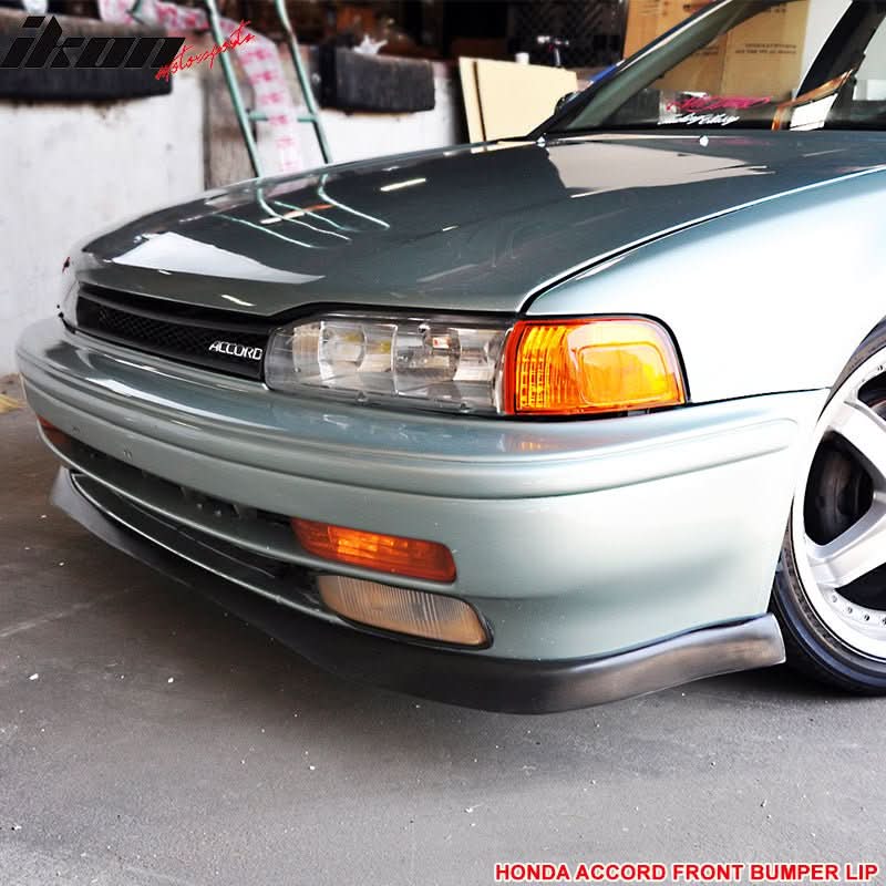 1990-1993 Honda Accord Type R Style Black Front Bumper Lip Spoiler PU