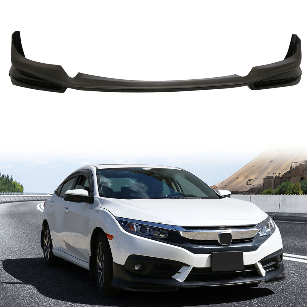 2016-2018 Honda Civic AP 2Dr 4Dr Front Lip Splitter Black PU
