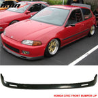Fits 92-95 Civic 3Door BYS PU Front Bumper Lip Spoiler + Roof Spoiler