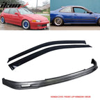 Fits Honda Civic 92-95 EG 2Dr/3Dr Front Bumper Lip + Window Visor