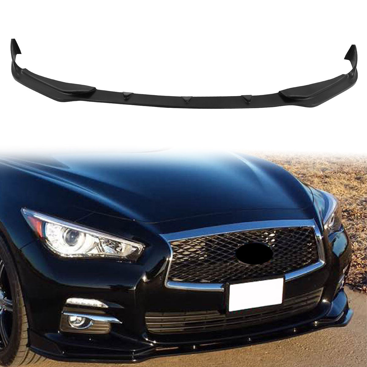 2014-2017 Infiniti Q50 Base Model T Style Front Bumper Spoiler PU