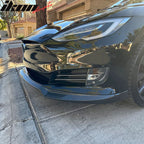 2017-2020 Tesla Model S IKON Style Front Bumper Lip Carbon Fiber