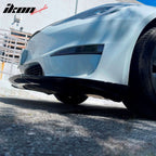 2021-2025 Tesla Model S Track Pack Style Front Bumper Lip Gloss Black