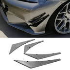 Universal 4PC Carbon Fiber Print Canards PU Front Bumper Lip Splitter