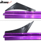 Universal 4PC Carbon Fiber Print Canards PU Front Bumper Lip Splitter