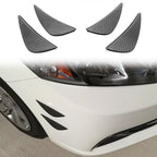 Universal 4PC Black Carbon Fiber Print Front Lip Splitter Canards Fin