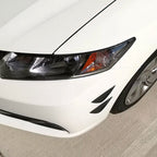 Universal 4PC Black Carbon Fiber Print Front Lip Splitter Canards Fin