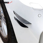 Universal 4PC Black Carbon Fiber Print Front Lip Splitter Canards Fin