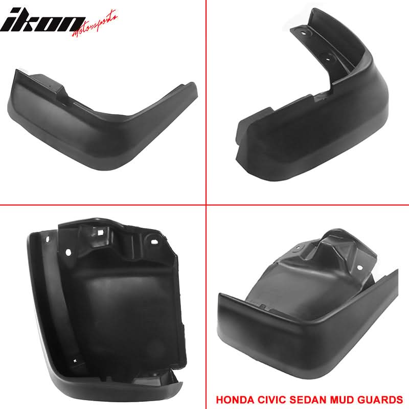 2012-2014 Honda Civic 4Pc 4Dr OE Style Mud Guard Splash Flap Fender PU